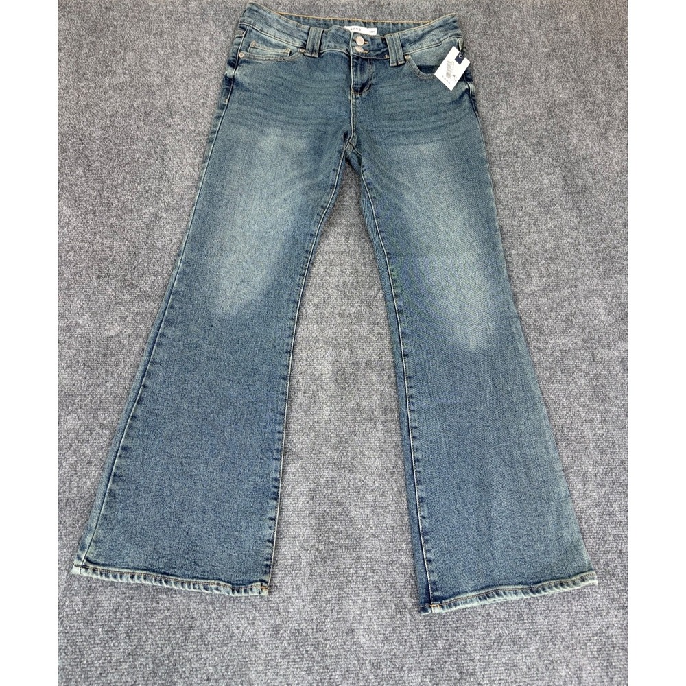 S.O.N.G Gigi Boot Super Low Mid Rise Jeans Womens Blue Bootcut Size 13/31 NWT